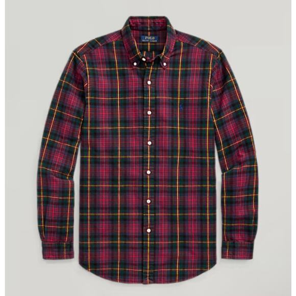 Polo by Ralph Lauren Other - Polo Ralph Lauren Classic Fit Cotton Red Tartan Plaid Oxford Shirt | Mens S NEW